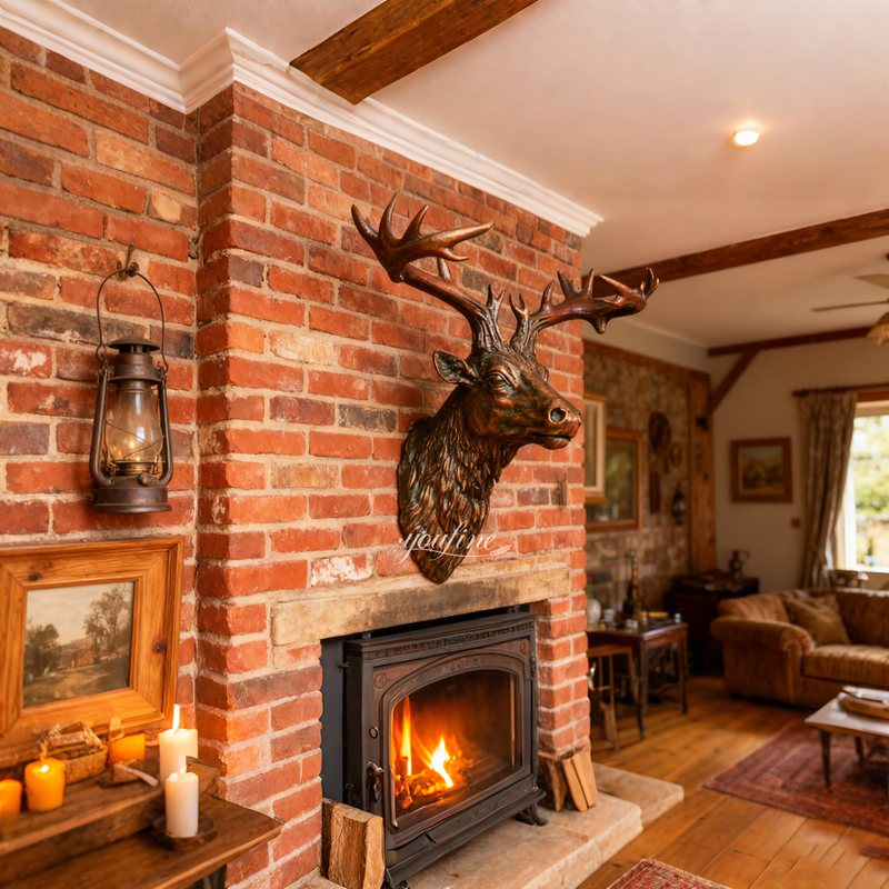 bronze deer head for wall