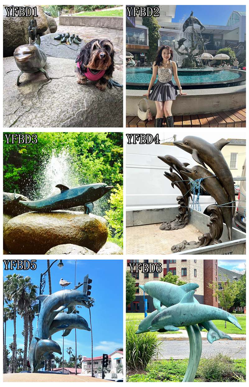 bronze dolphin fountain