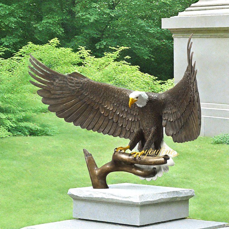 bronze garden eagle statue