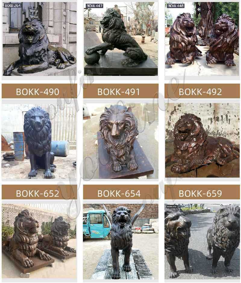 bronze lion statues outdoor
