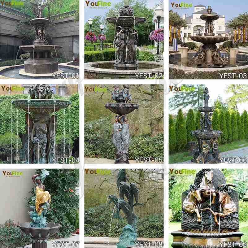 bronze water fountain statues,