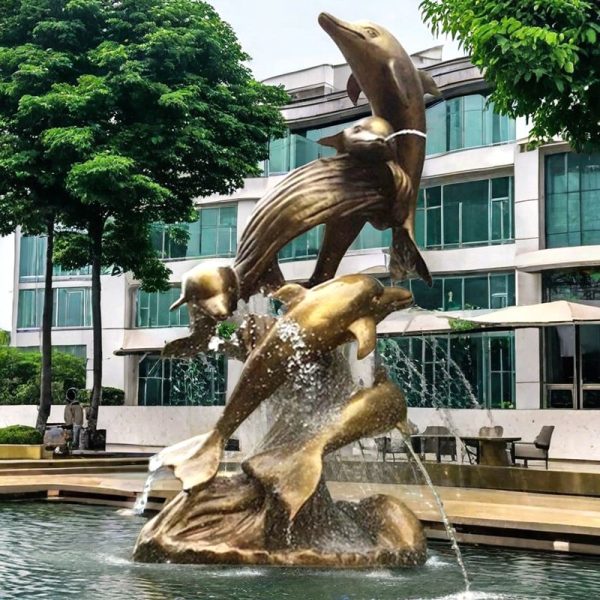 dolphin fountain sculpture
