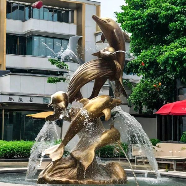 dolphin fountain statue