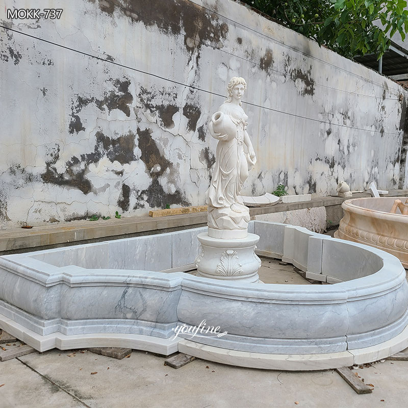garden of marble statue water fountain