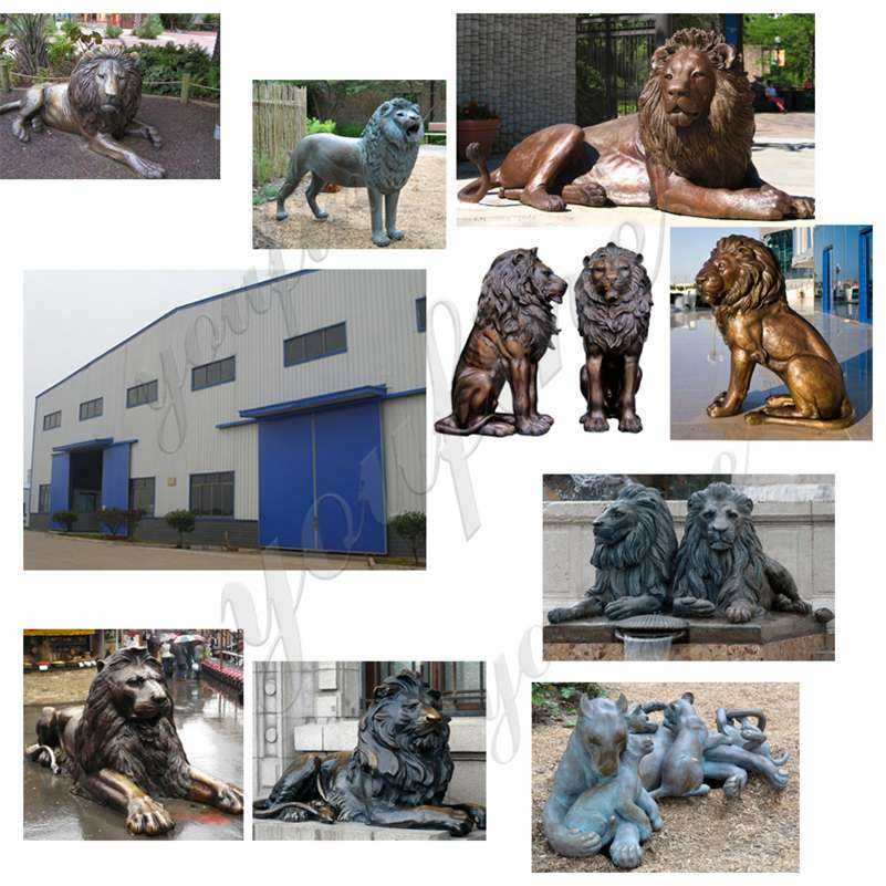 large bronze lion statue