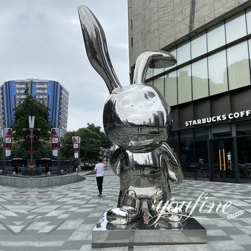 Modern Stainless Steel Large Rabbit Sculpture for Shopping Center CSS-191