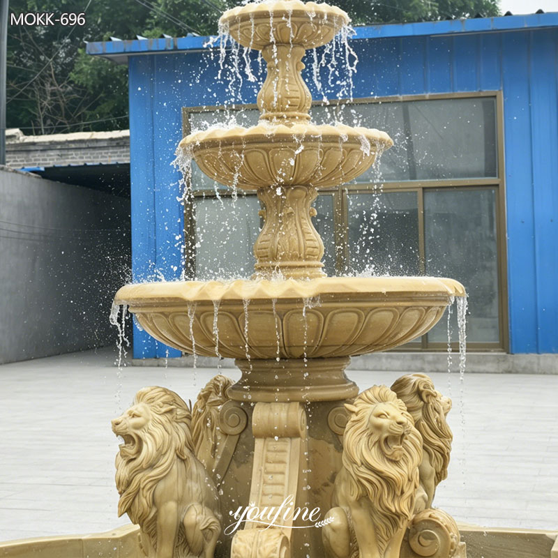 lion garden fountain detail