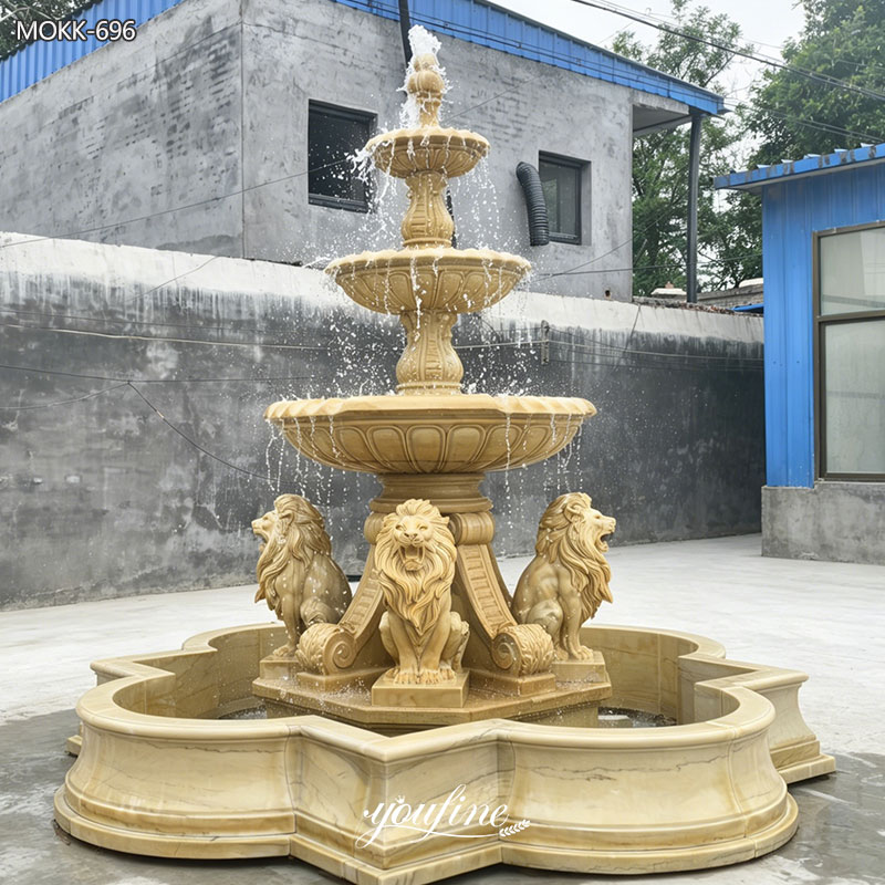lion garden fountain test water