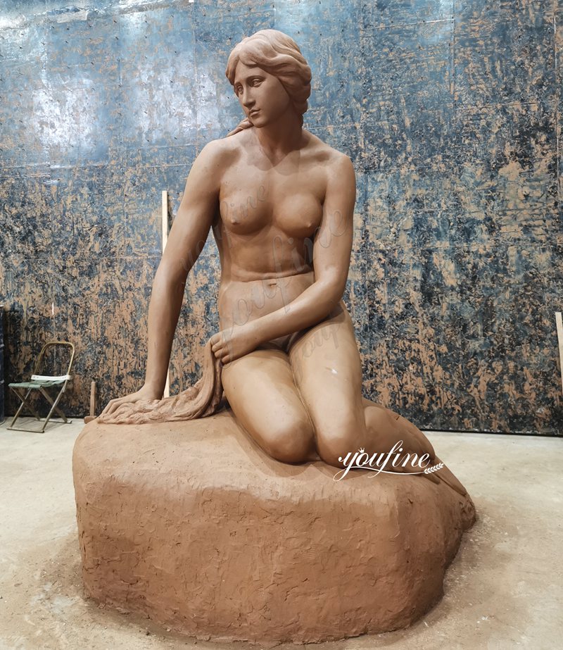 little mermaid bronze statue clay model