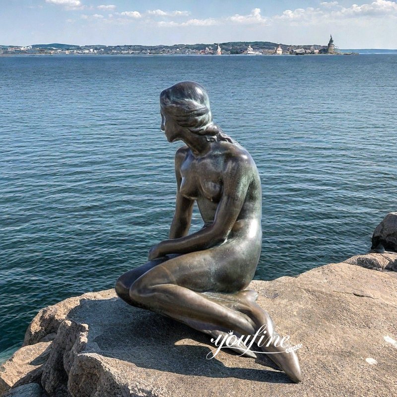 little mermaid bronze statue