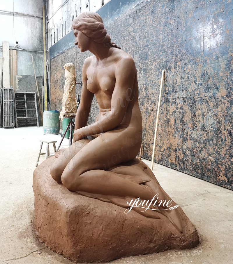 little mermaid statue clay model