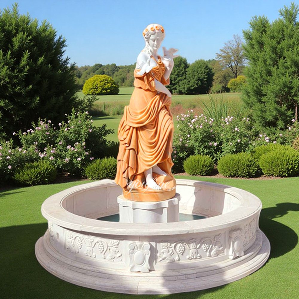 Marble Woman Holding Dove Sculpture Fountain MOKK-694 Marble Woman Holding Dove Sculpture Fountain MOKK-694