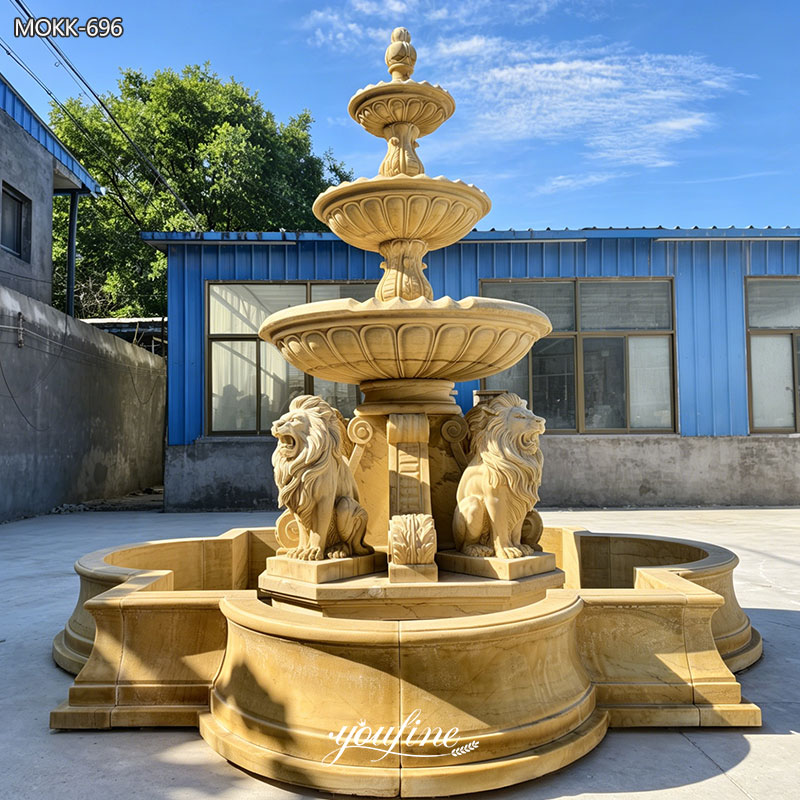 marble lion garden fountain