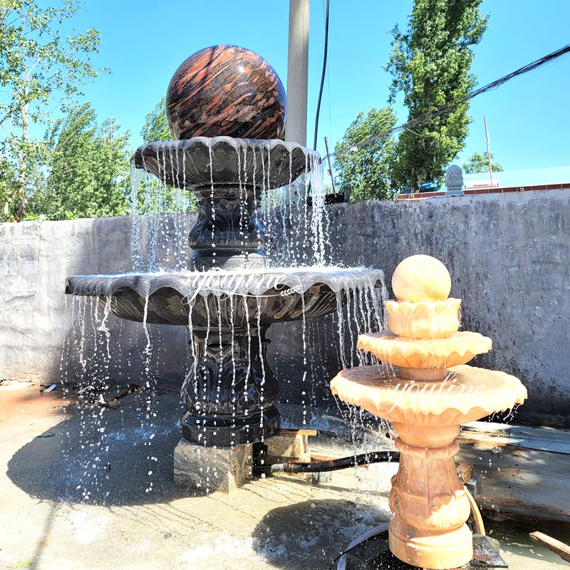 marble red Spinning Ball Water Fountain