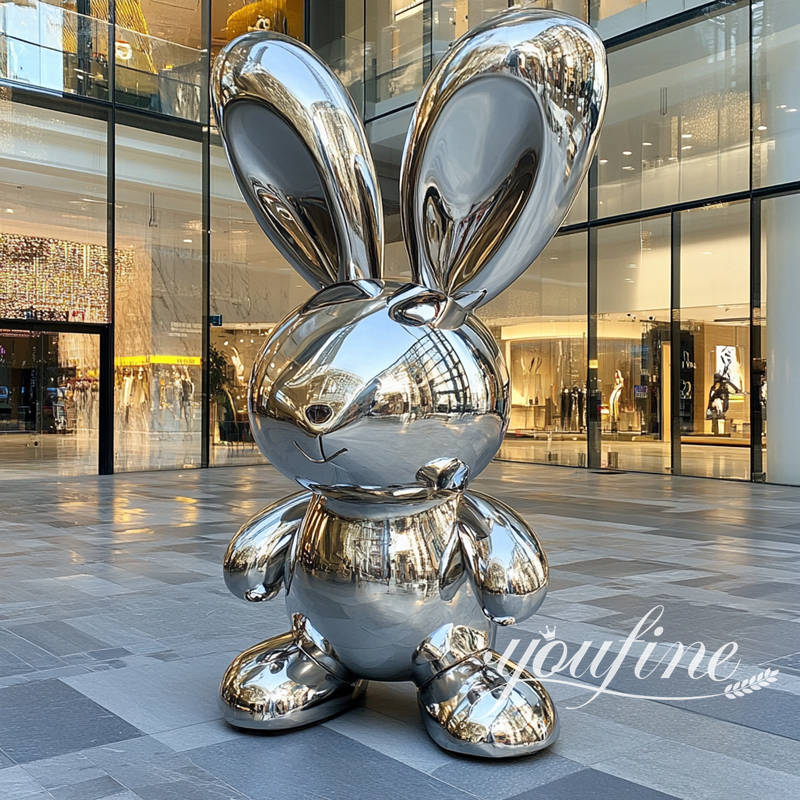 modern metal rabbit sculpture