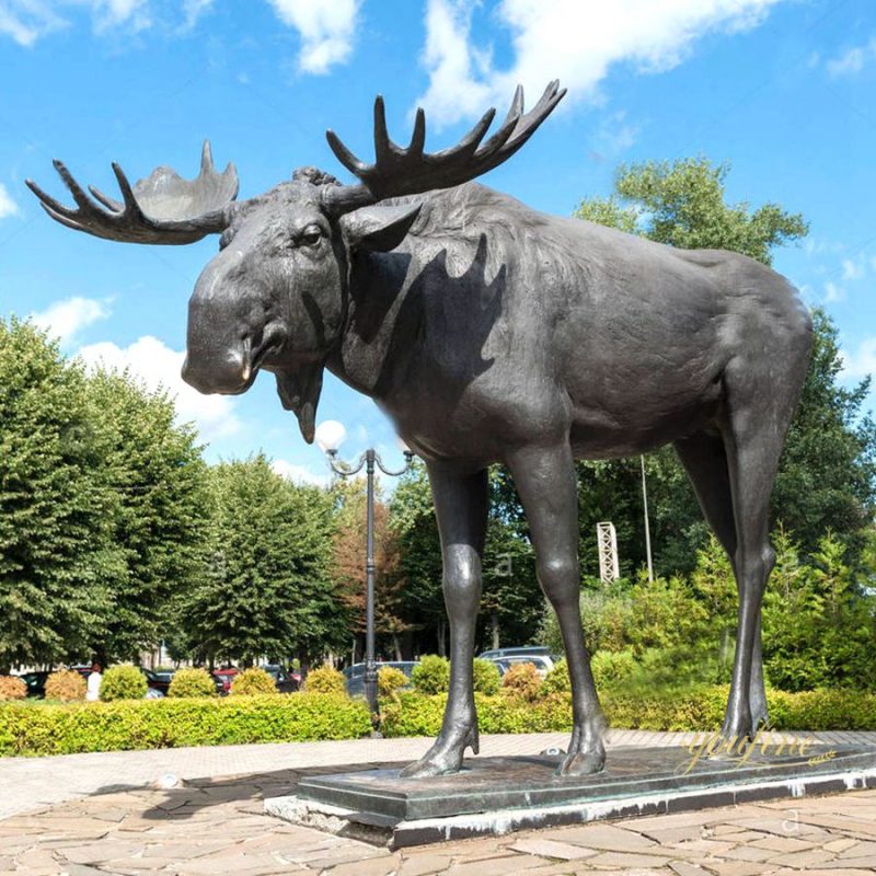 Large Bronze Moose Garden Statue BAN-381