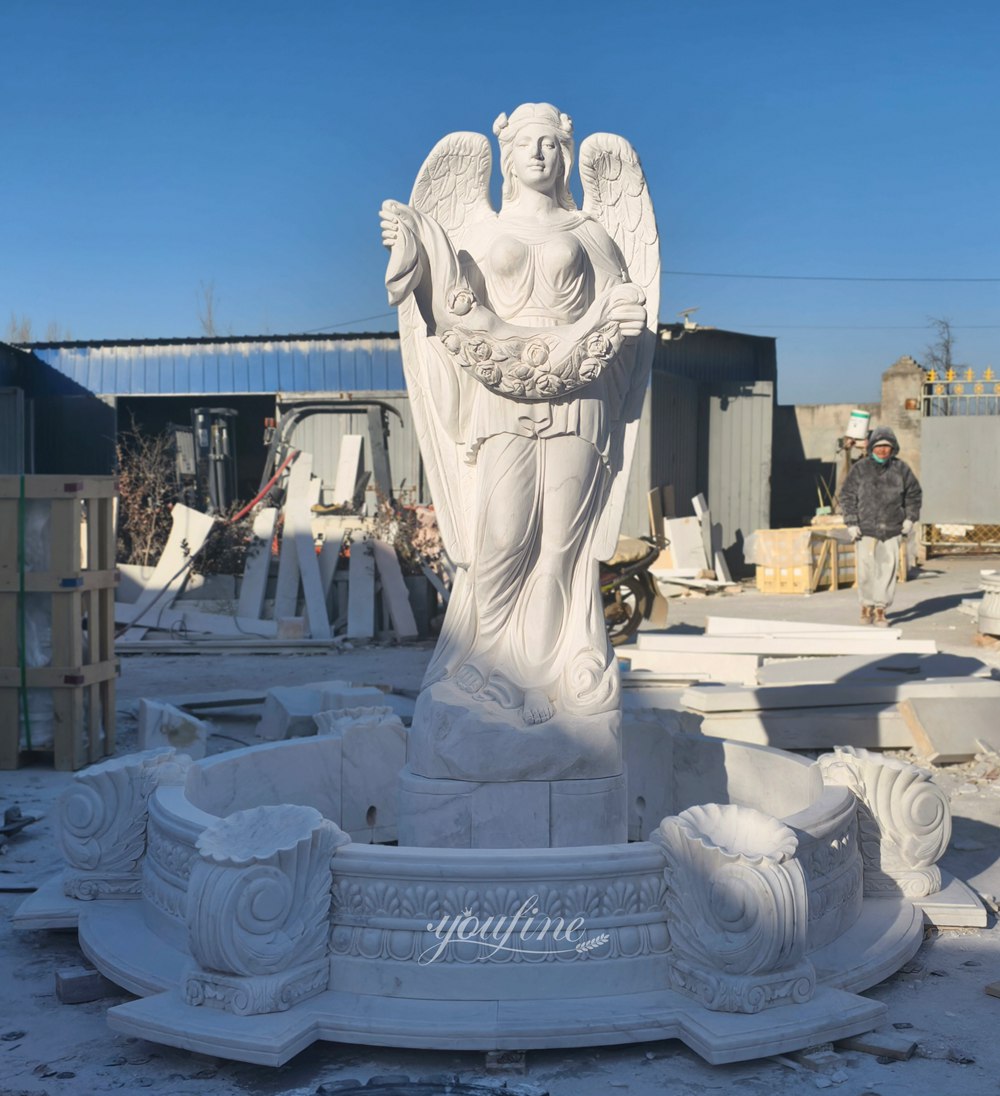 white Marble Angel Fountain