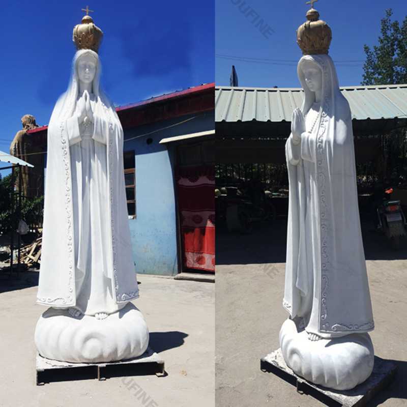 our lady of fatima garden statue with crown portugal