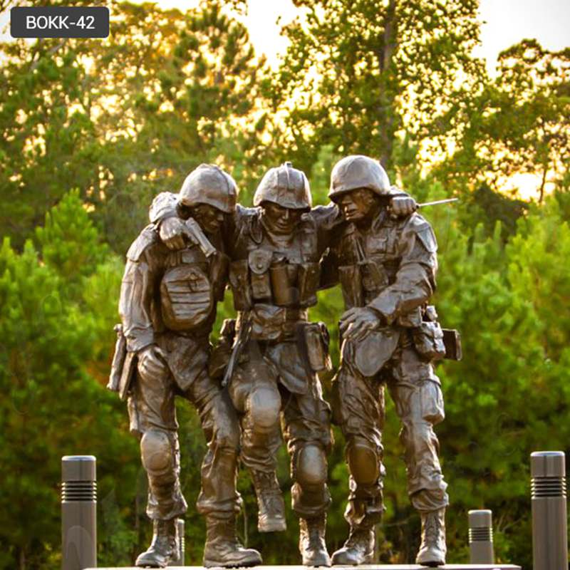 Life Size Bronze Outdoor Military Statue “No One Left Behind” Statue for Sale BOKK-42