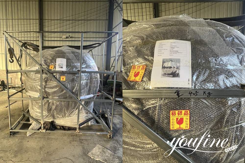 large metal pumpkin sculpture package