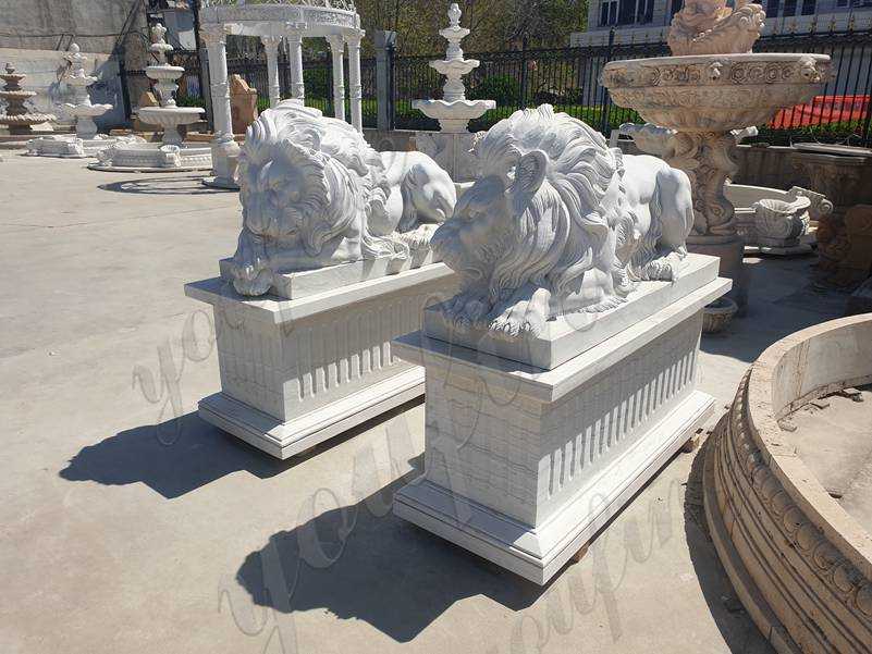 stone lions garden ornaments