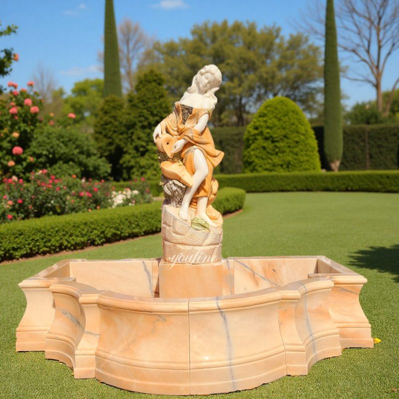 Sunset Red Marble Victorian Lady Fountain MOKK-695