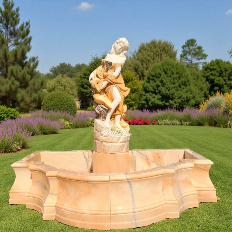 Beautiful sunset red marble Lady Fountain