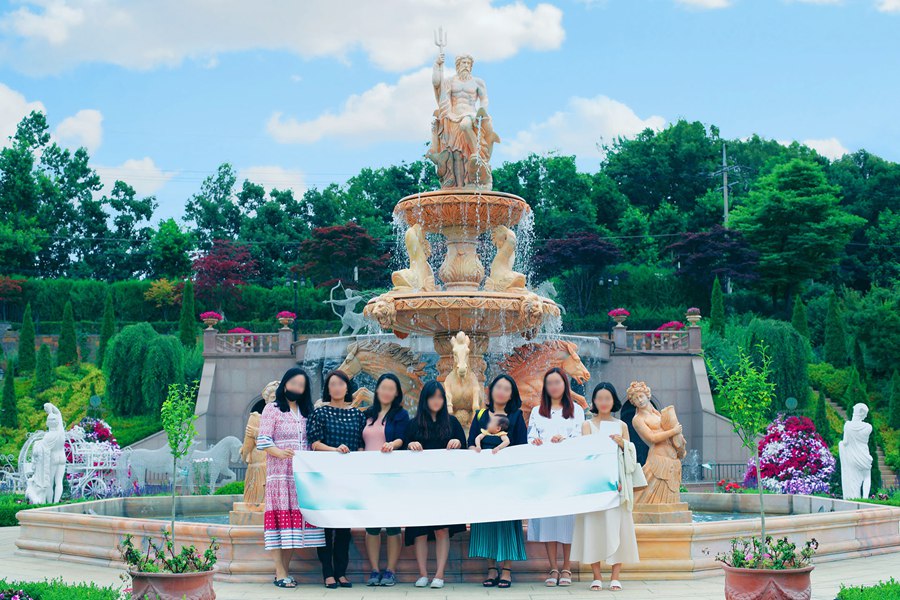 sunset red poseidon water fountain