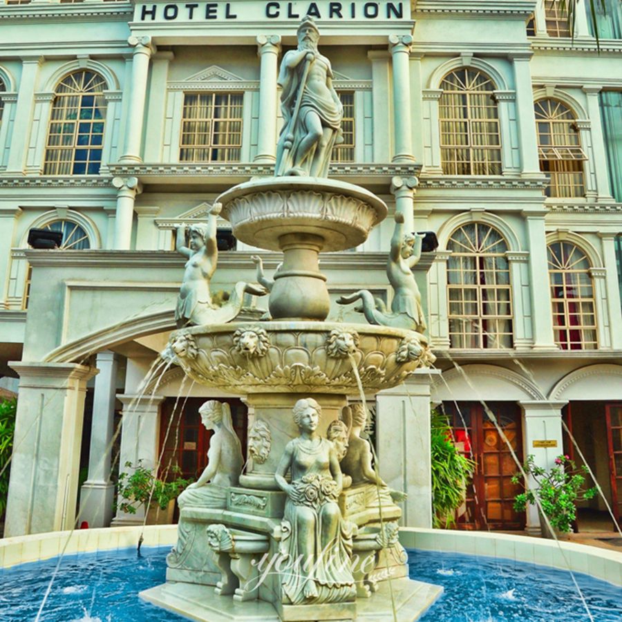 white poseidon water fountain for hotel