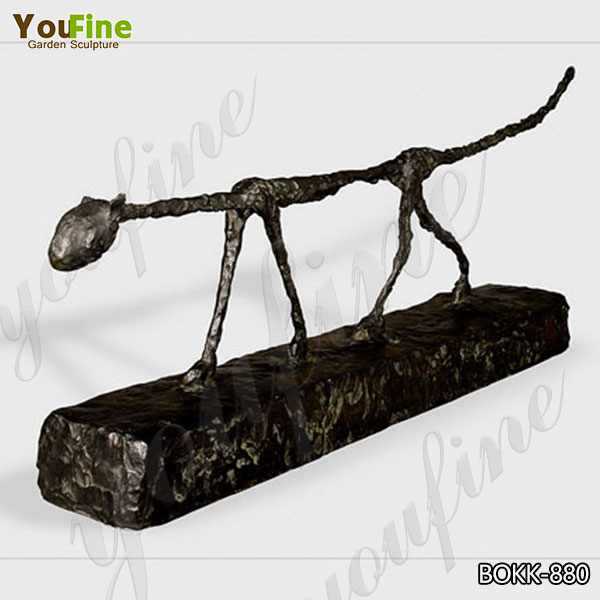 Abstract Bronze Cat Sculpture By Giacometti for Sale
