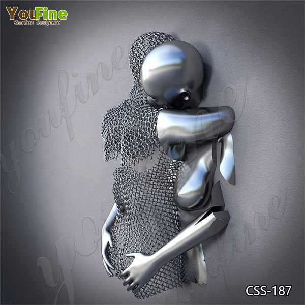Abstract Stainless Steel Man Sculpture for Wall Decor