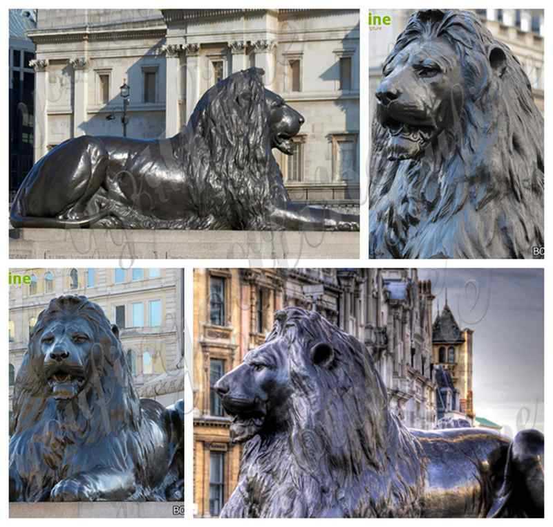 Antique Bronze Animal Lion Statue