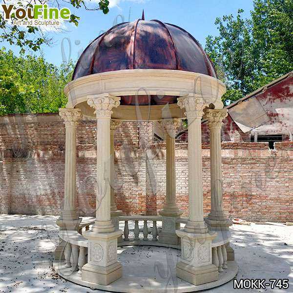 Outdoor Beige Marble Wedding Gazebo Decorations for Sale MOKK-745