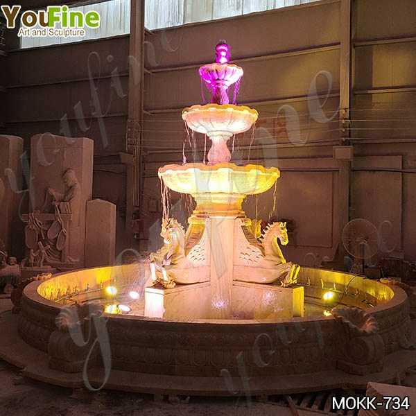 Best Outdoor White Marble Horse Fountain with Lights from Factory