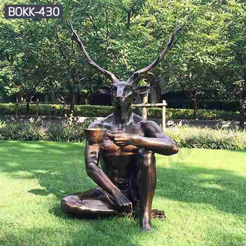 Bronze Deer-man Statue