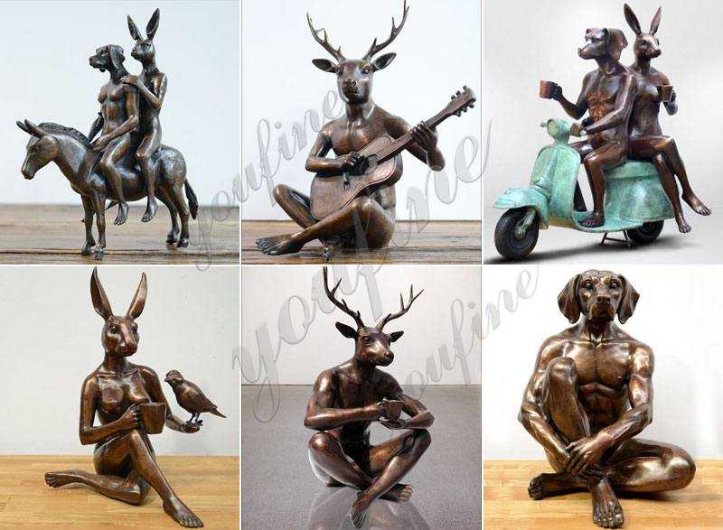 Bronze Dog-man Sculpture