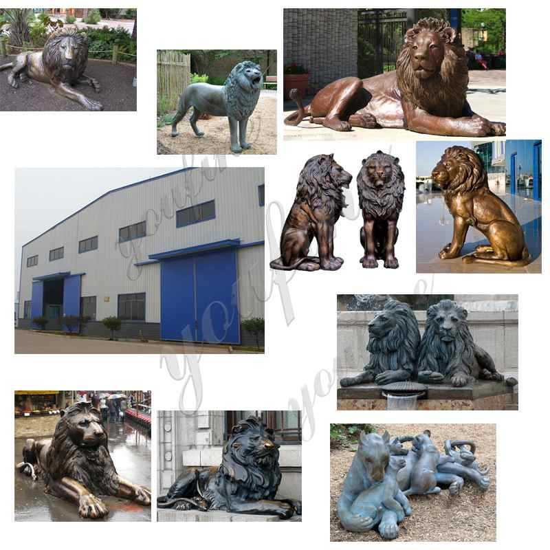 Bronze Lions Sculptures for Garden