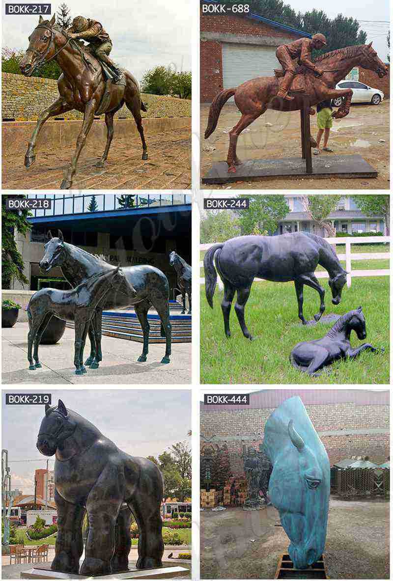 Bronze Mare with Foal Sculpture