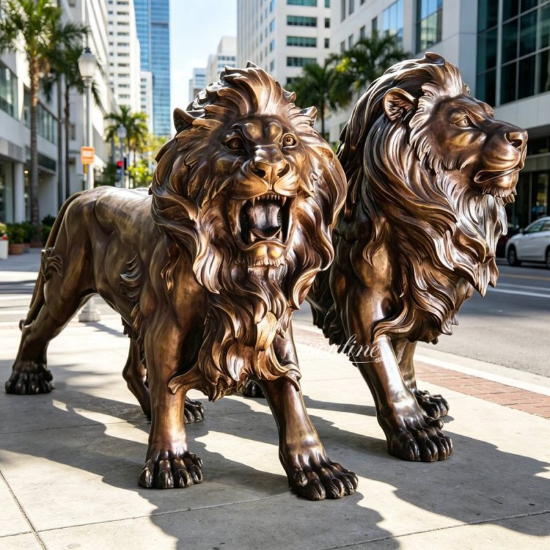 Bronze Walking Lion Statue BOKK-659