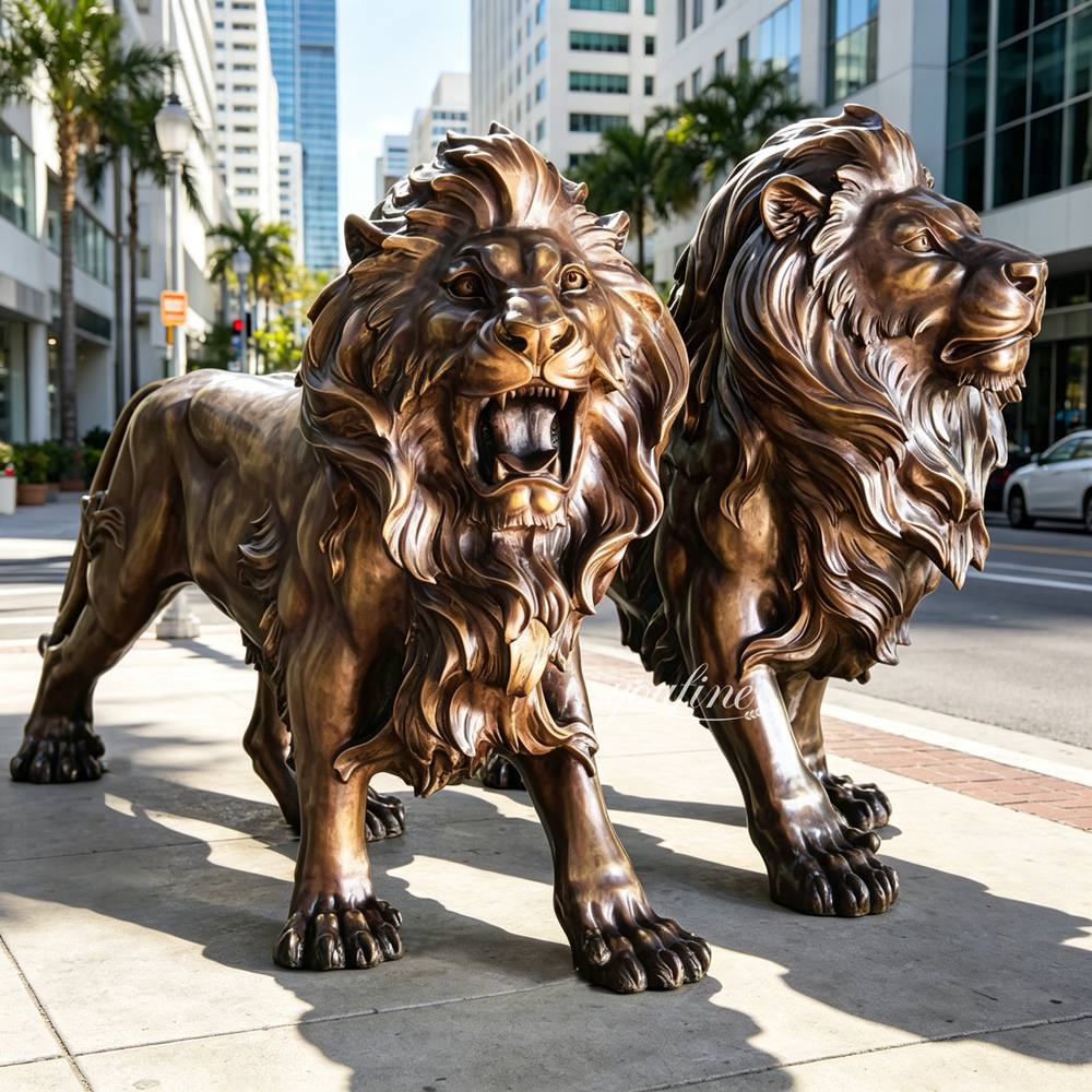 Bronze Walking Lion Statue BOKK-659