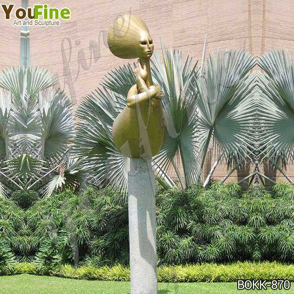 Abstract Bronze Wealth Woman Sculpture