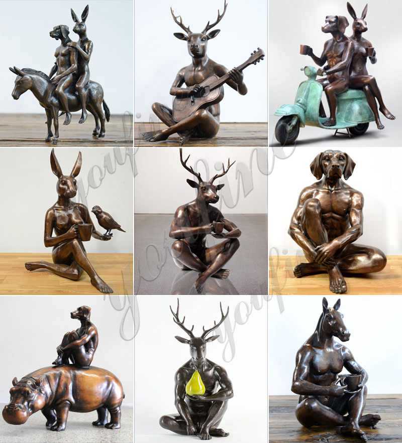 Casting Bronze Deer-man Statue