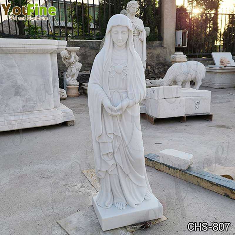 Catholic Garden White Marble Blessed Virgin Mary Sacred Statue Suppliers CHS-807