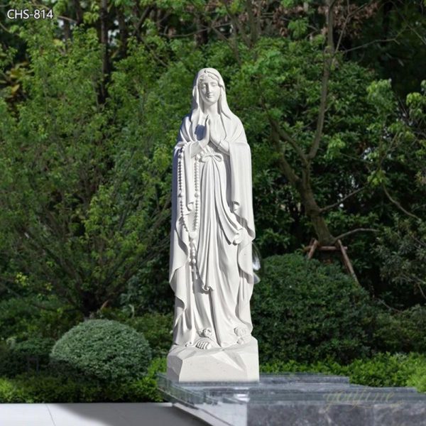 Catholic Outdoor White Marble Our Lady of Lourdes Statue Factory Direc