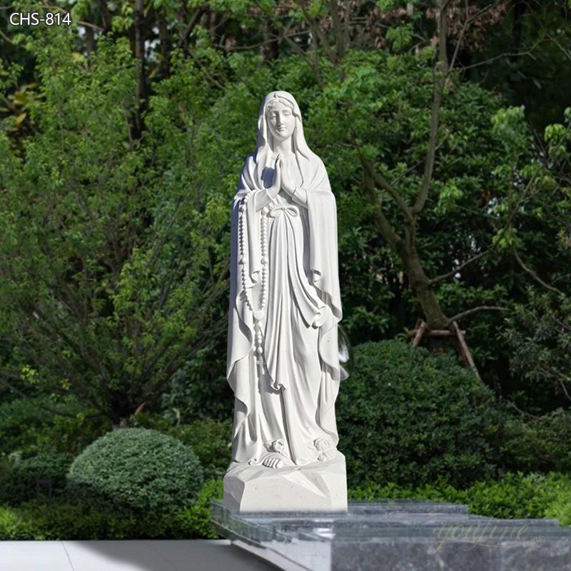 Catholic Outdoor White Marble Our Lady of Lourdes Statue Factory Direct CHS-814