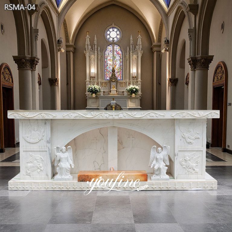 Custom Marble Church Altar Designs with Angel Statue