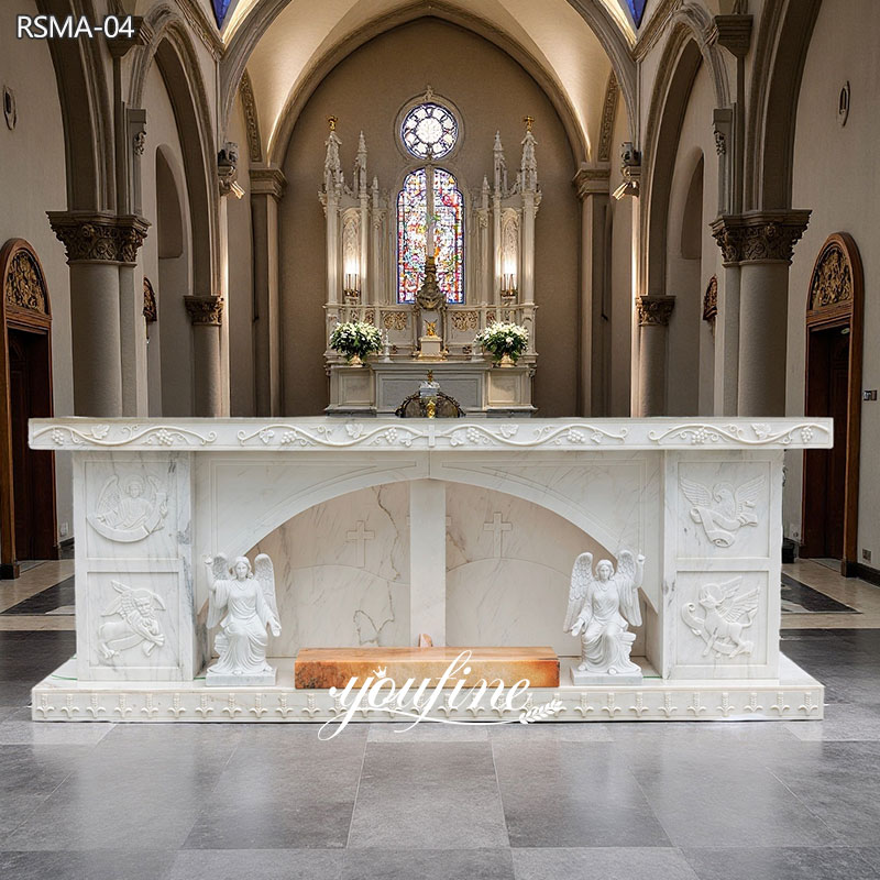 Custom Marble Church Altar Designs with Angel Statue