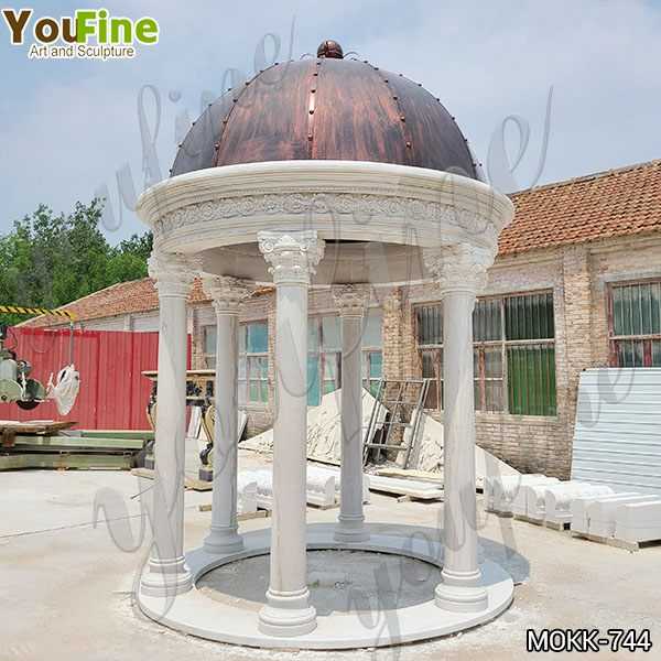 Customized White Marble Gazebo for Wedding Decoration Supplier MOKK-744