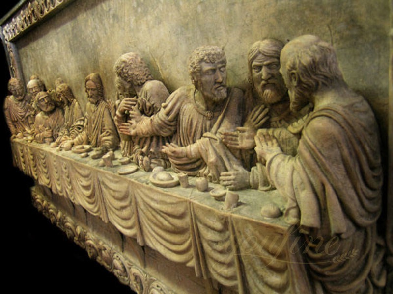 Decorative Religious Theme The Last Supper Marble Relief Sculpture