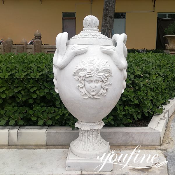 Classic Marble Flower Pots with Snake Garden Decoration for Sale MOKK-712